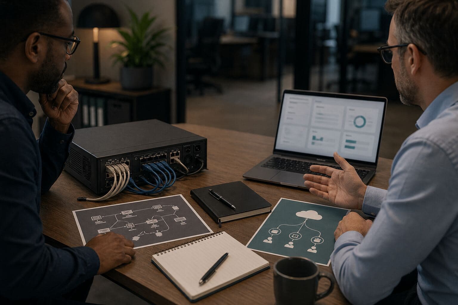 SIP trunk versus Cloud PBX decision planning workspace